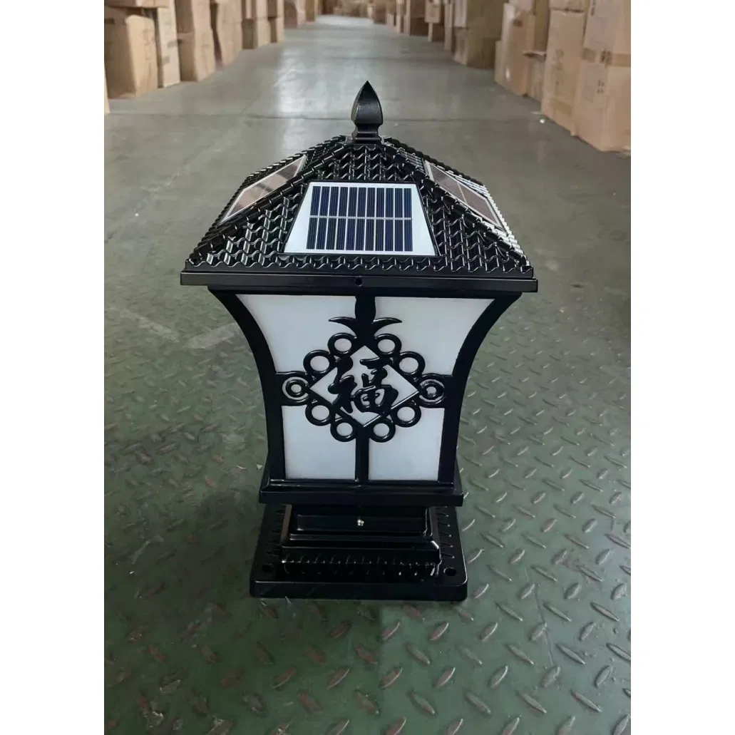 Protección electrostática de conexión inversa, luz solar de jardín de poste LED inalámbrica para iluminación de pasos y escaleras