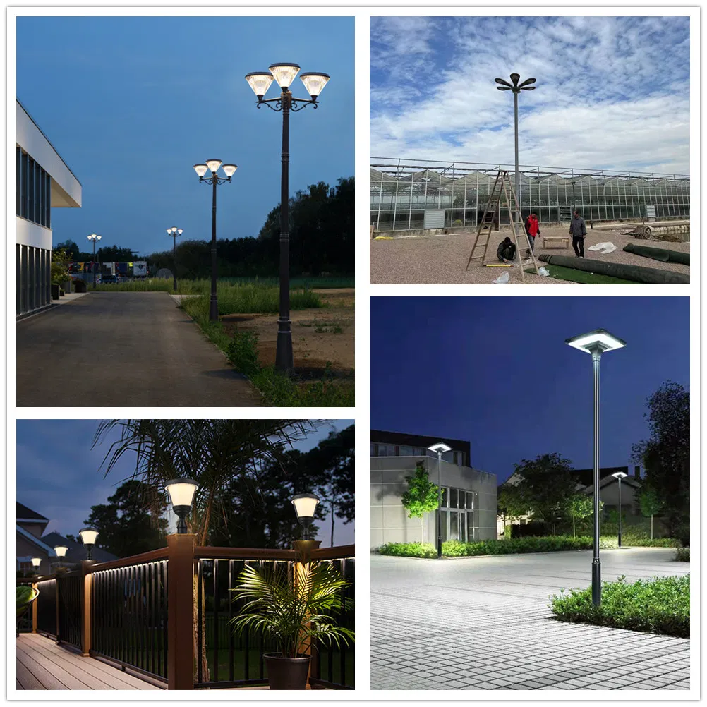 Luz solar de pilar para patio exterior más brillante