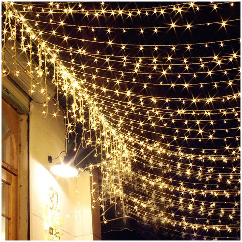 Luces de cadena solares LED al por mayor para exteriores, iluminación impermeable para patio, proyecto de luces decorativas para el día de Navidad en el jardín