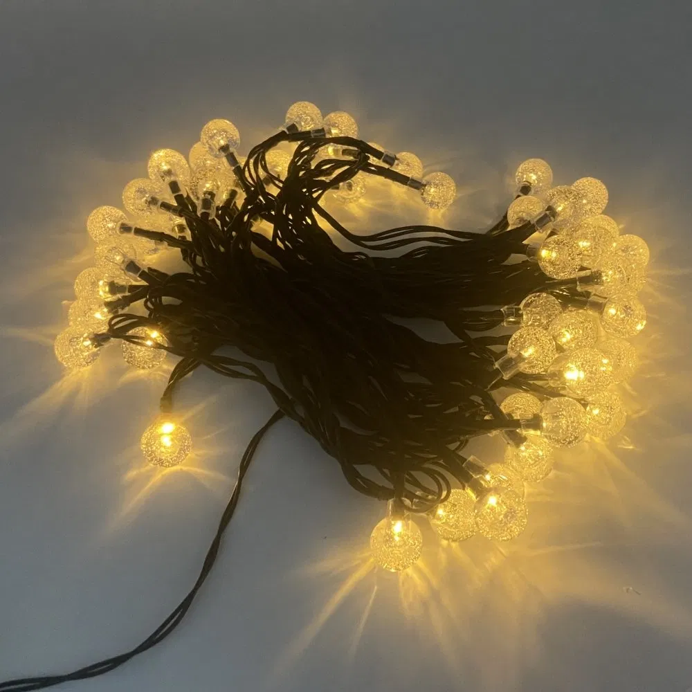 Luces de Cuerda de Bombillas de Navidad para Jardín al Aire Libre Solar Batería USB Portátil IP44 Luz LED de Cuerda