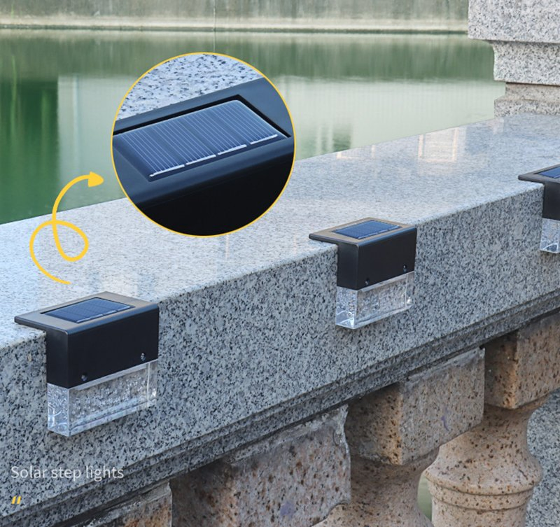 Nuevas luces de escalera solares con sensor de luz de calidad para jardín exterior con sensor impermeable IP55 luz decorativa LED para escaleras de jardín