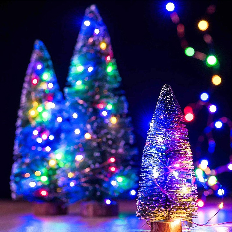 Luces de Navidad en cadena, decoraciones para fiestas alimentadas por energía solar