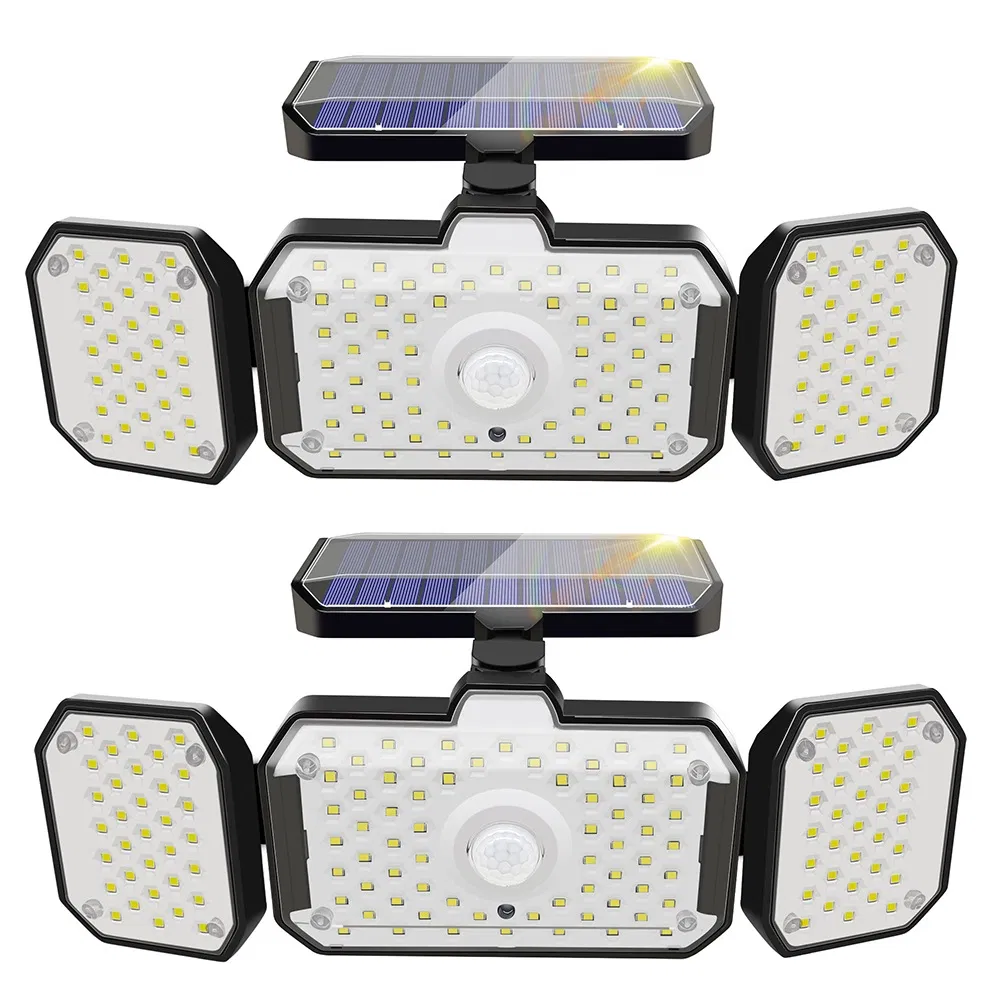 Luz de Seguridad Solar de Movimiento Inalámbrica para Jardín, Terraza, Garaje IP65 Impermeable 450 Lúmenes 3 Modos 132LED