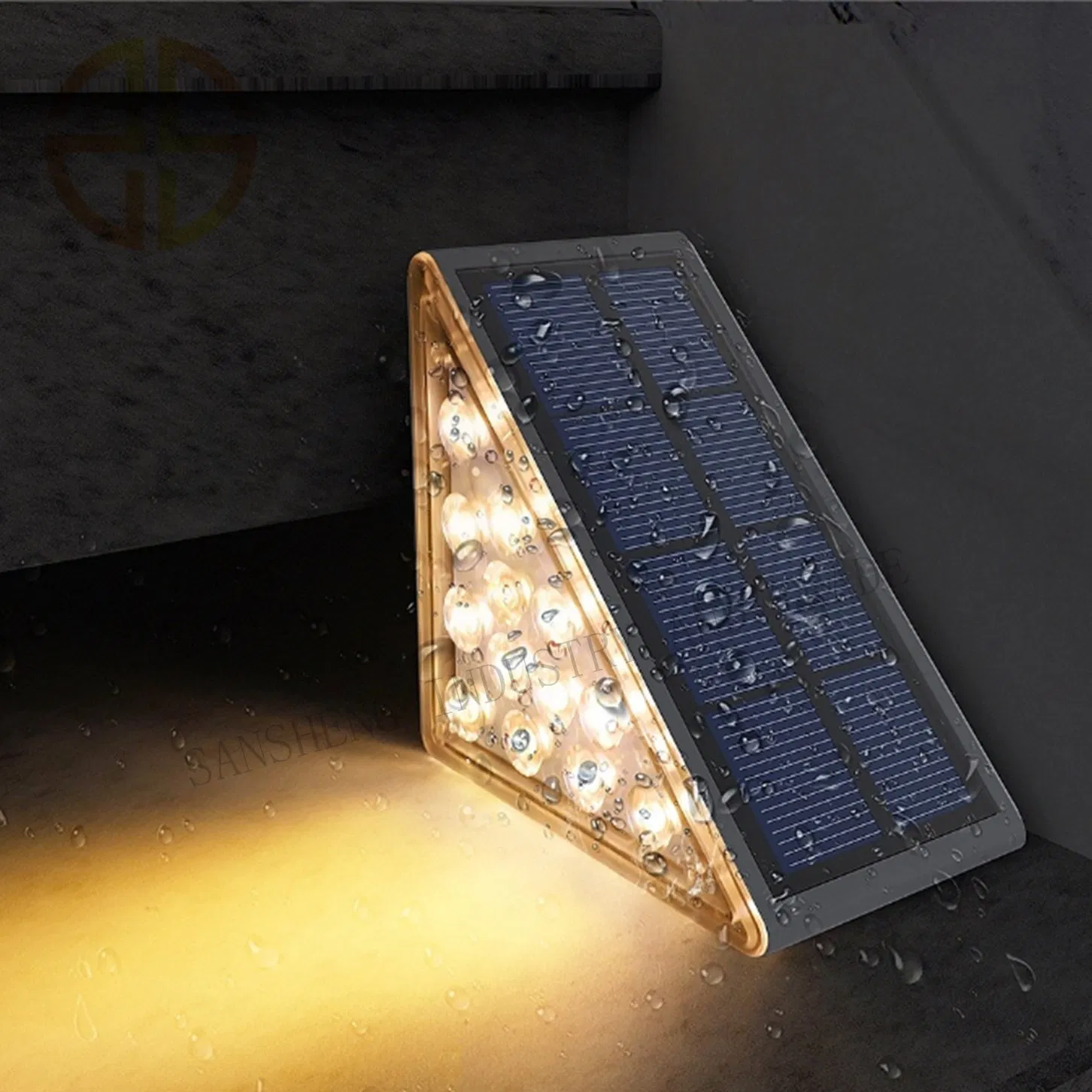Luz de escalera triangular solar para uso exterior