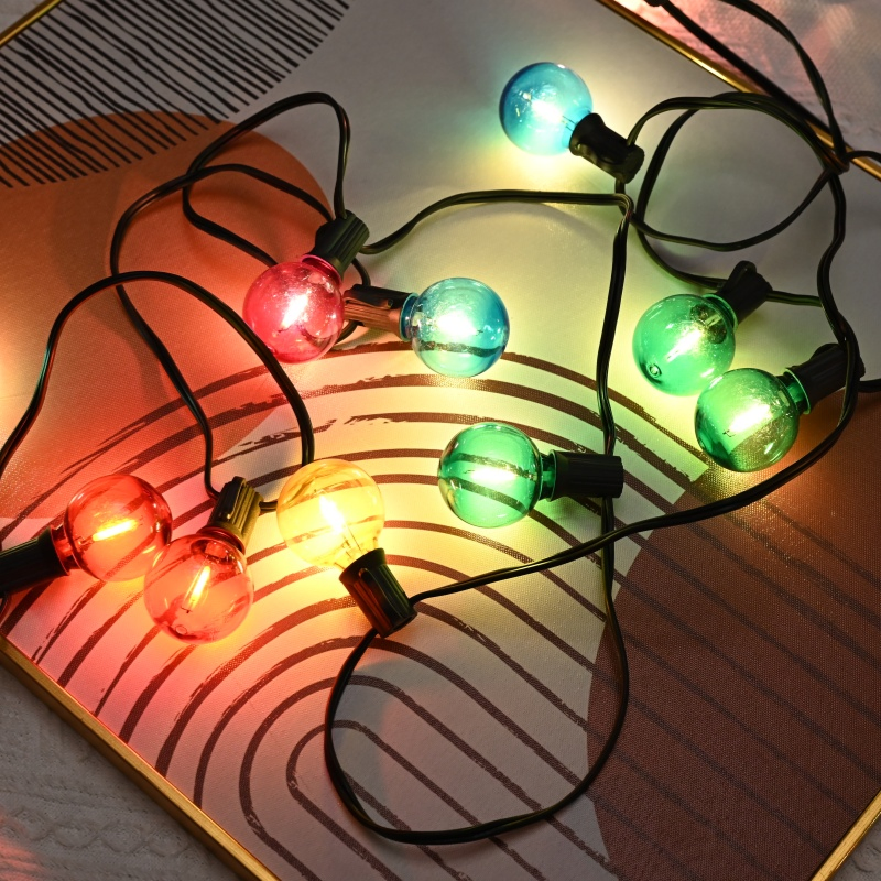 Luz de cadena LED solar exterior a prueba de agua para camping, sitio de tienda, alojamiento, patio, decoración atmosférica de luces de bola