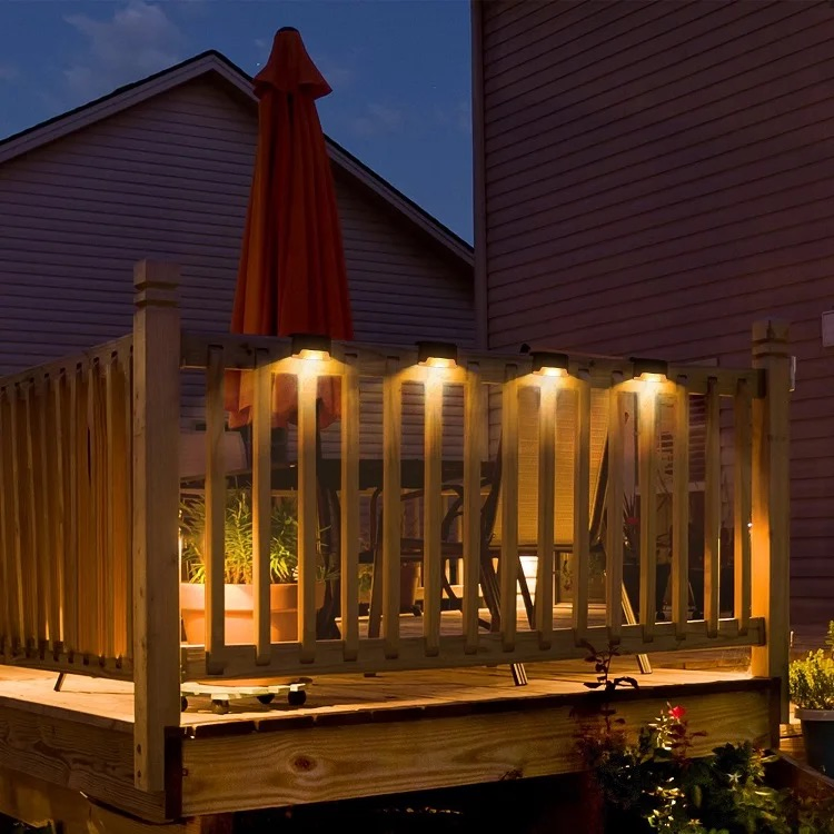 Lámpara LED solar exterior a prueba de agua para escalones, luz de paisaje para jardín, cerca y deck