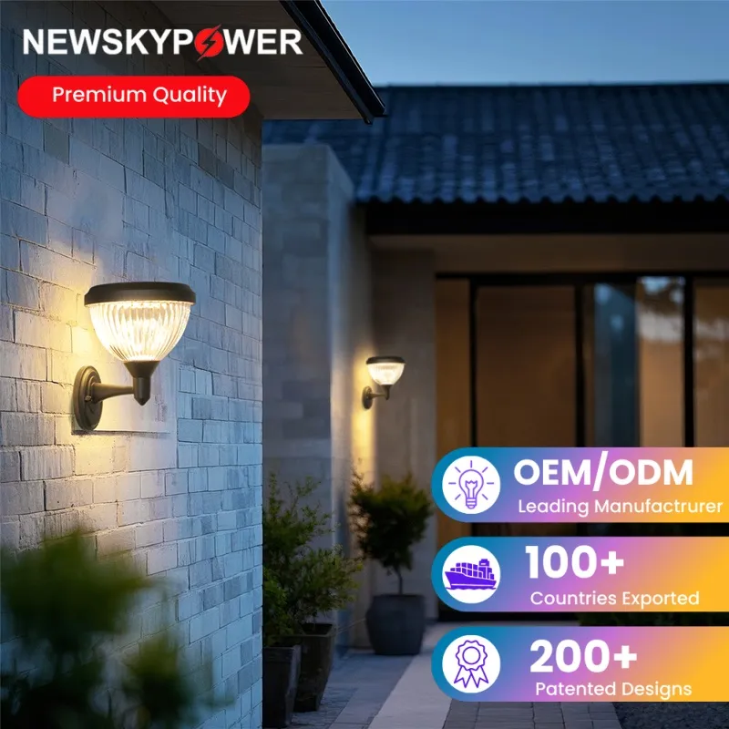 Luz de Pared Solar Versátil Alimentada por Energía Solar Ecológica 2-3 Luz de Respaldo Nocturna Control Inteligente Automático Iluminación de Jardín y Cerca