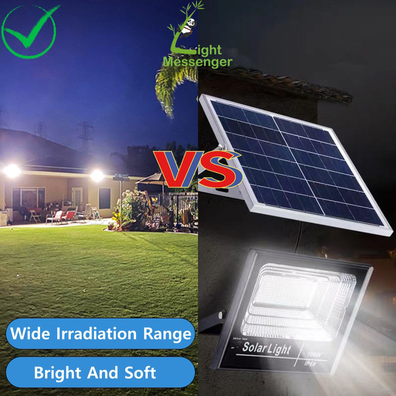 Luces de inundación solares al aire libre Light Messenger, iluminación LED para jardín, lámparas solares IP67 a prueba de agua con control remoto para patio, jardín, cobertizo
