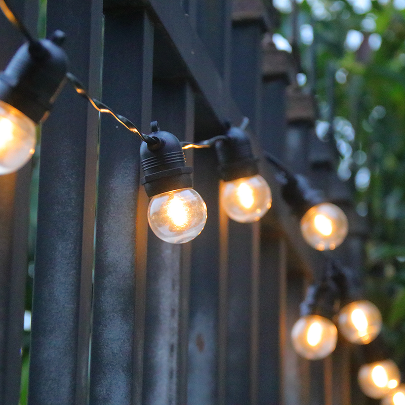 48 FT G40 Luces de Cadena Exteriores Solares Bombillas Vintage Edison Grado Comercial Pesado Decorativas