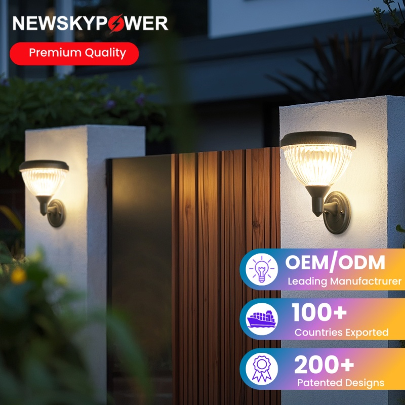 Luz de Pared Solar Versátil Alimentada por Energía Solar Ecológica 2-3 Luz de Respaldo Nocturna Control Inteligente Automático Iluminación de Jardín y Cerca