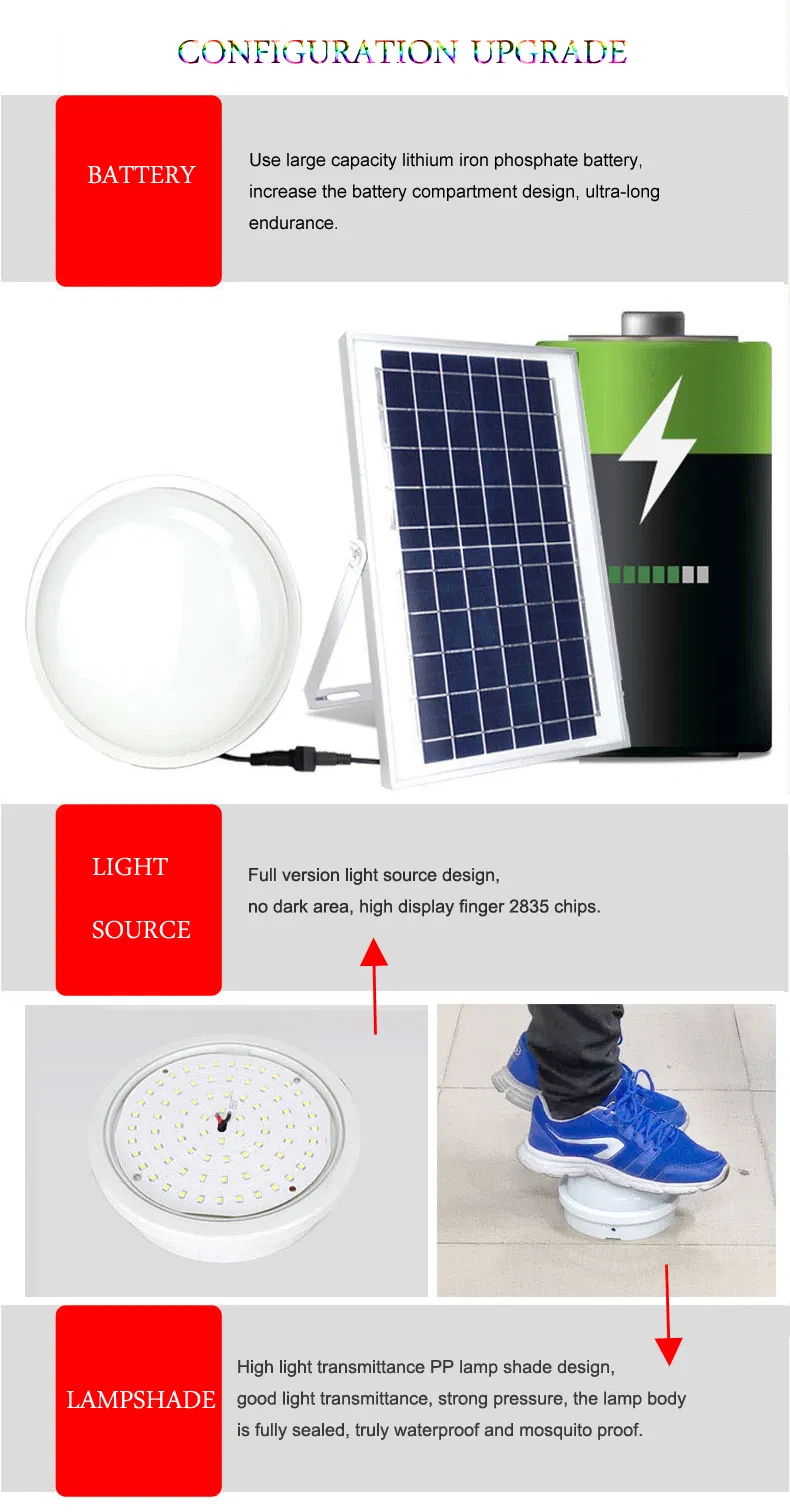 Luz de interior solar, luz colgante, luz diurna para hogar, granero, garaje, taller