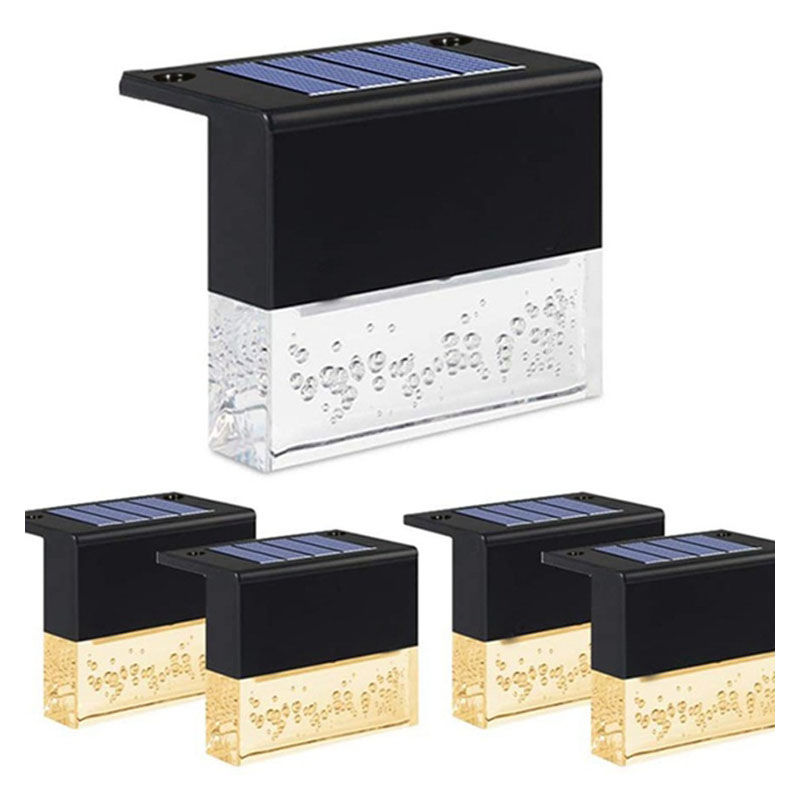 Luces de cubierta solares, luces de escalera solares LED, luces solares impermeables para cercas exteriores, para cubierta exterior, escaleras