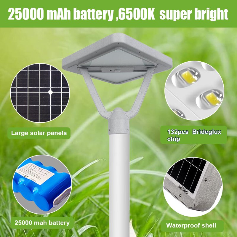 Luces de Jardín Solares Exteriores Tipo Europeo Inalámbricas IP 65 a Prueba de Agua Cuadradas para Cercas Luces de Poste de Energía Solar para Exteriores Lámpara de Puerta de Pilar