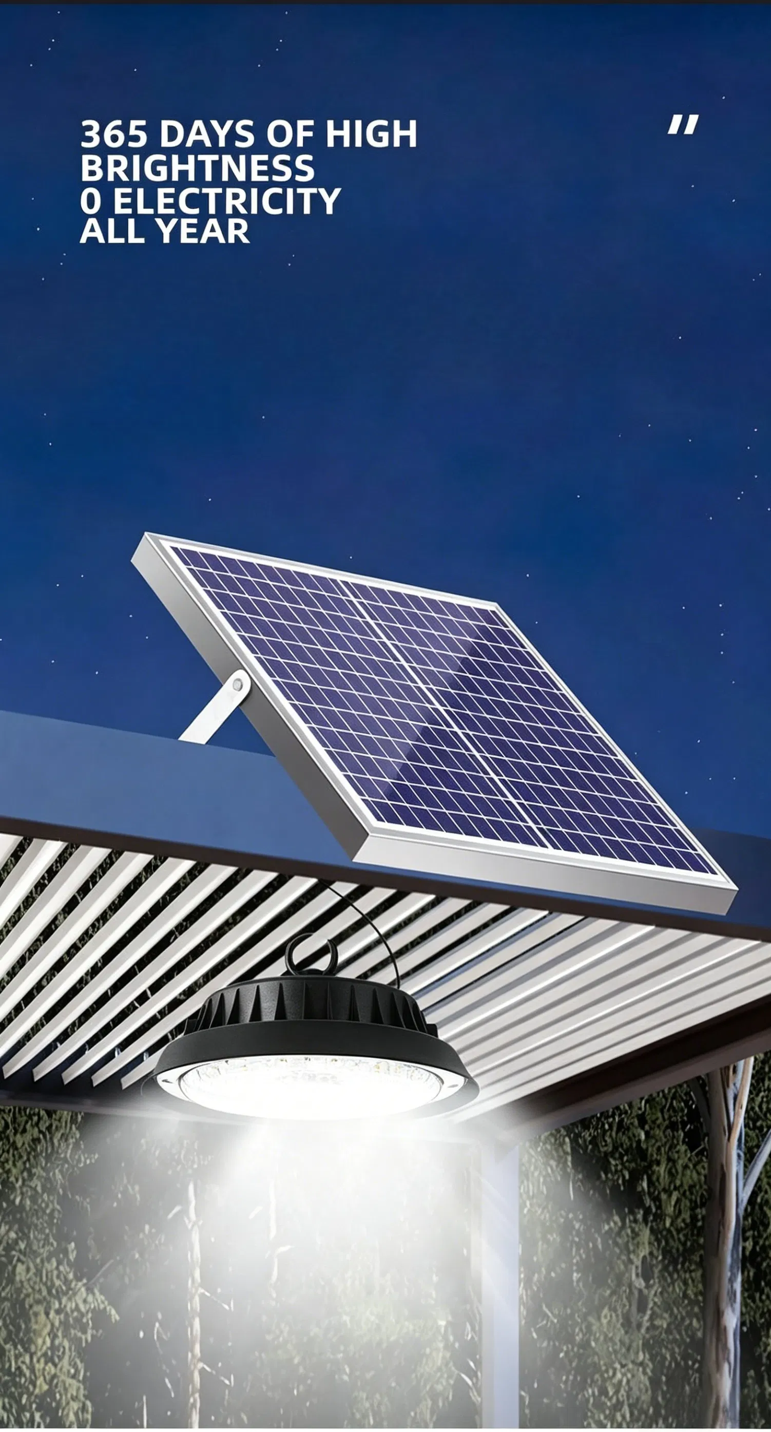 Luz Solar Super Brillante LED Luz de Alta Bahía