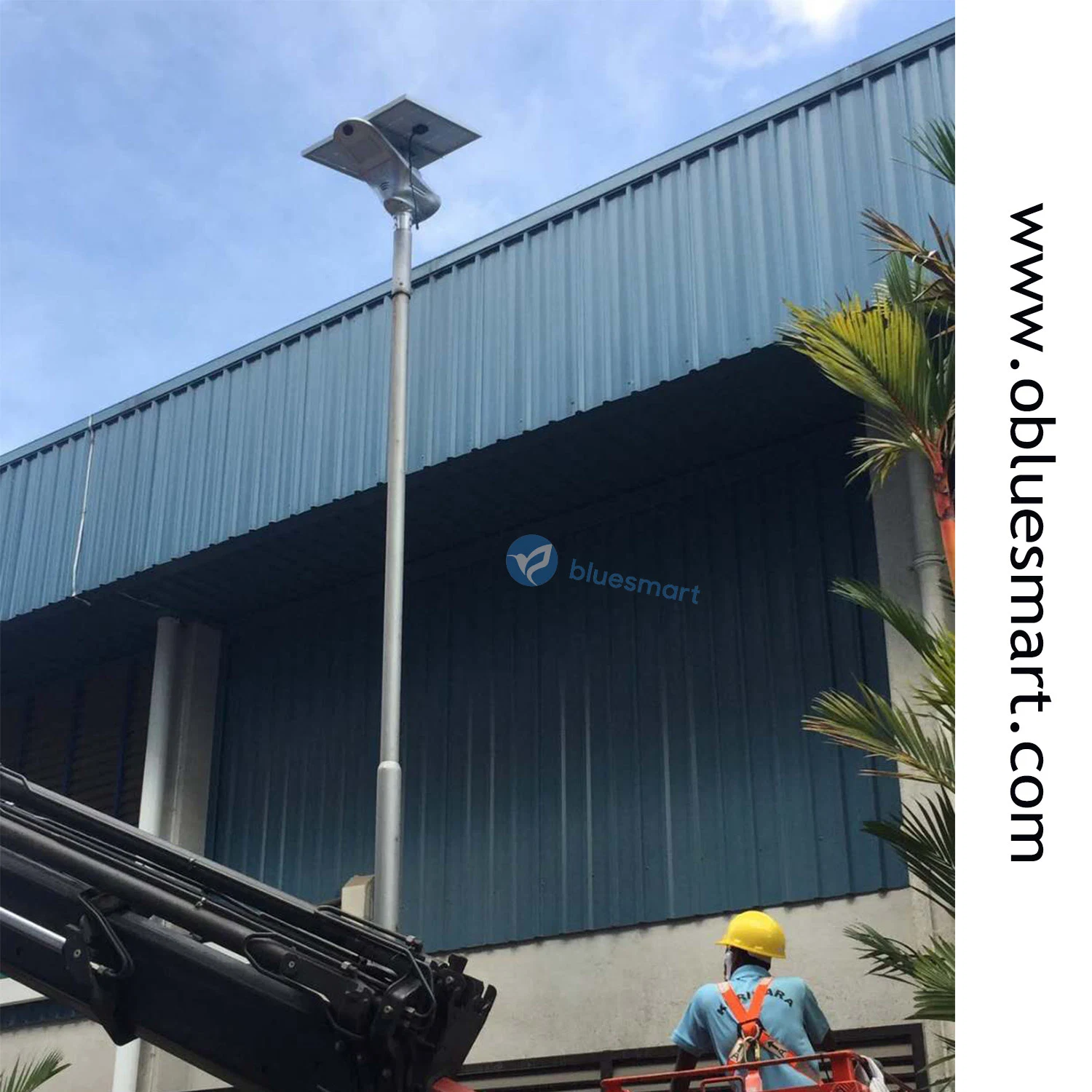Luces LED solares para exteriores, luces solares inteligentes para calles, postes