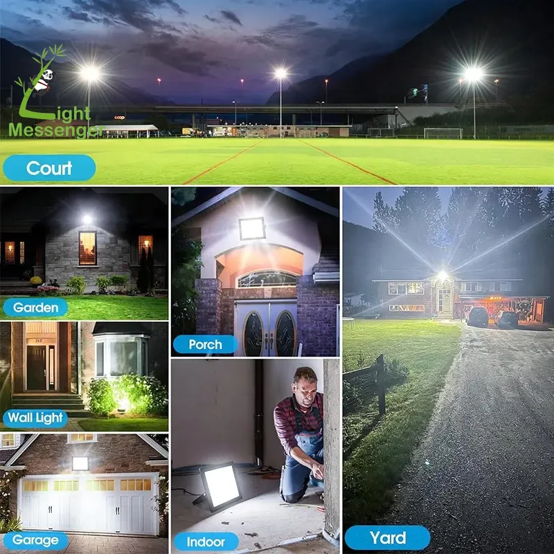 Luces de inundación solares al aire libre, iluminación LED para jardín