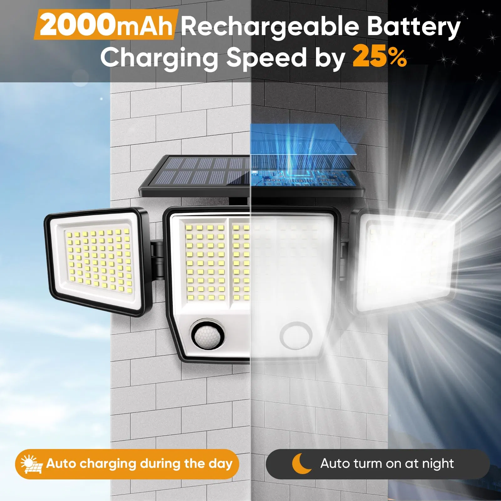 Foco solar para cobertizos, instalación fácil, iluminación