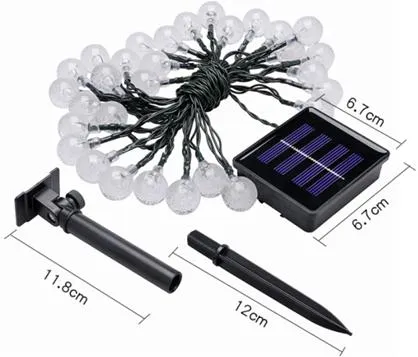 Luces de cadena LED solares recargables para Navidad
