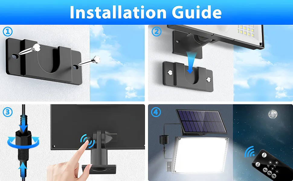 Foco solar para cobertizos, instalación fácil, iluminación