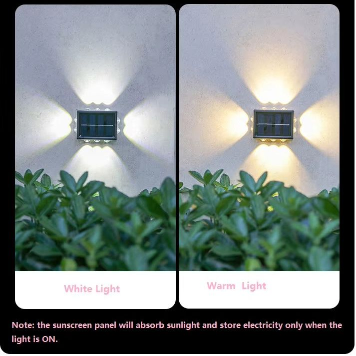Lámpara de pared LED impermeable con espejo convexo de cuatro lados para exteriores, luz decorativa para jardín y escalera