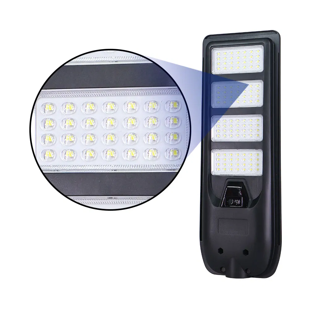 Suministro de energía solar OEM ODM con sensor de movimiento 100W 150W 200W 300W 400W 500W panel recargable todo en uno luz de calle LED solar para exteriores