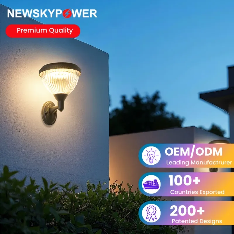 Luz de Pared Solar Versátil Alimentada por Energía Solar Ecológica 2-3 Luz de Respaldo Nocturna Control Inteligente Automático Iluminación de Jardín y Cerca