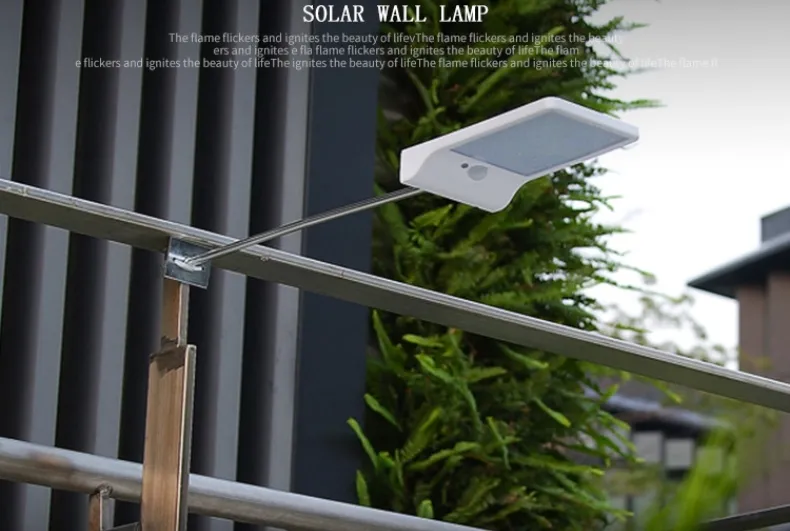 36 Luz Solar LED para Exterior con Sensor de Movimiento y Poste de Montaje