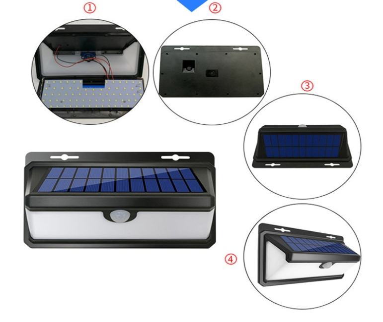 102 LED IP 65 Luces de Sensor de Movimiento Solar Impermeables, Luces de Seguridad Solar para Exterior para Jardín
