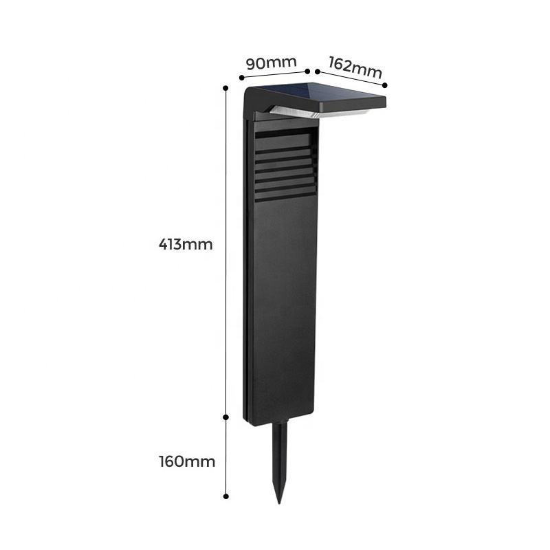 Luces Solares para Exteriores, Luces de Sendero Solares Negras en Forma de L, IP65 Lámpara Solar Impermeable para Jardín para Luces de Sendero