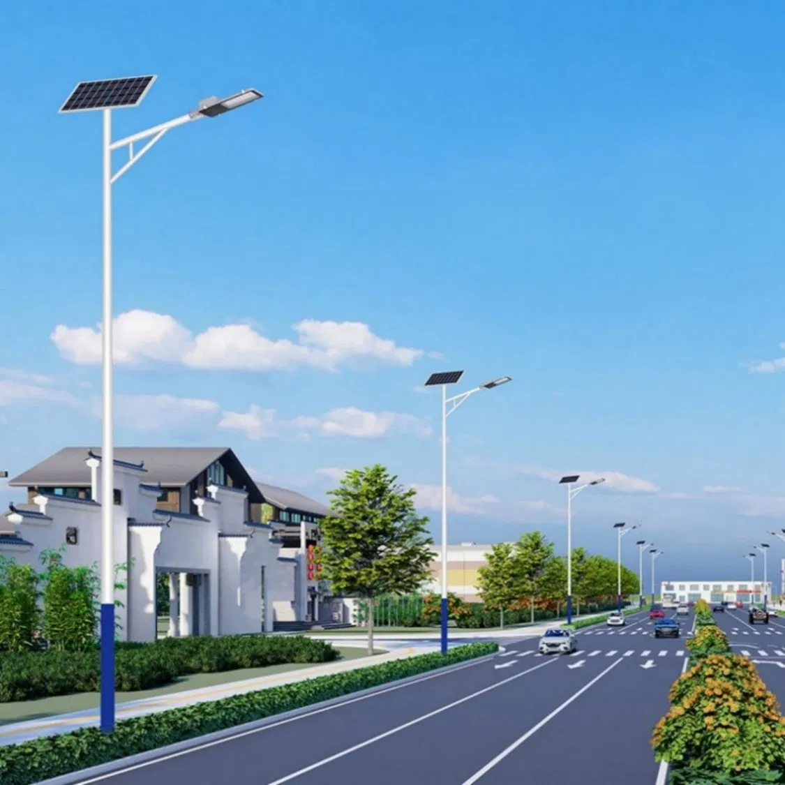 Luz de Calle Solar LED con Sensor de Movimiento Impermeable 1000W Luz de Jardín Super Brillante para Caminos y Carreteras Grande Luz Solar de Calle Exterior