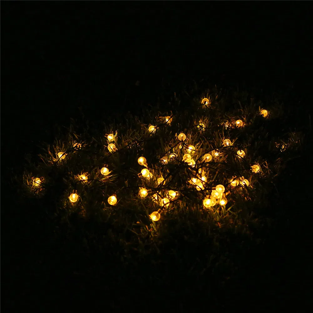 Luces de cadena LED solares recargables para Navidad 2W Decorativas para árboles, vacaciones, jardín de cristal, postes de porche inteligentes