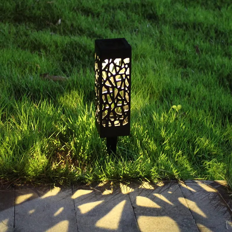 Lámpara decorativa de jardín exterior, luces de camino impermeables LED alimentadas por energía solar