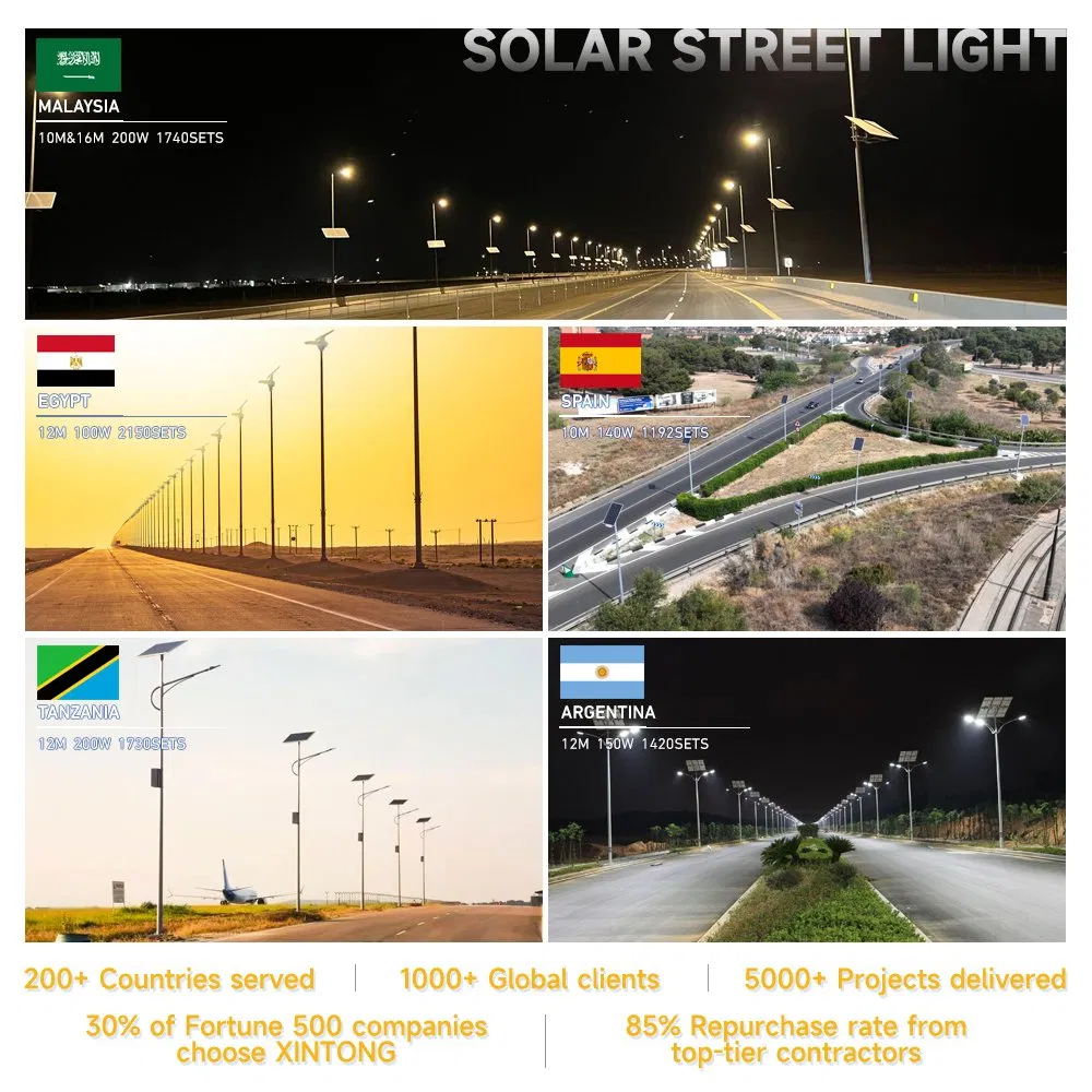 Polo de farola solar LED de alta luminosidad para exteriores con precio de fábrica