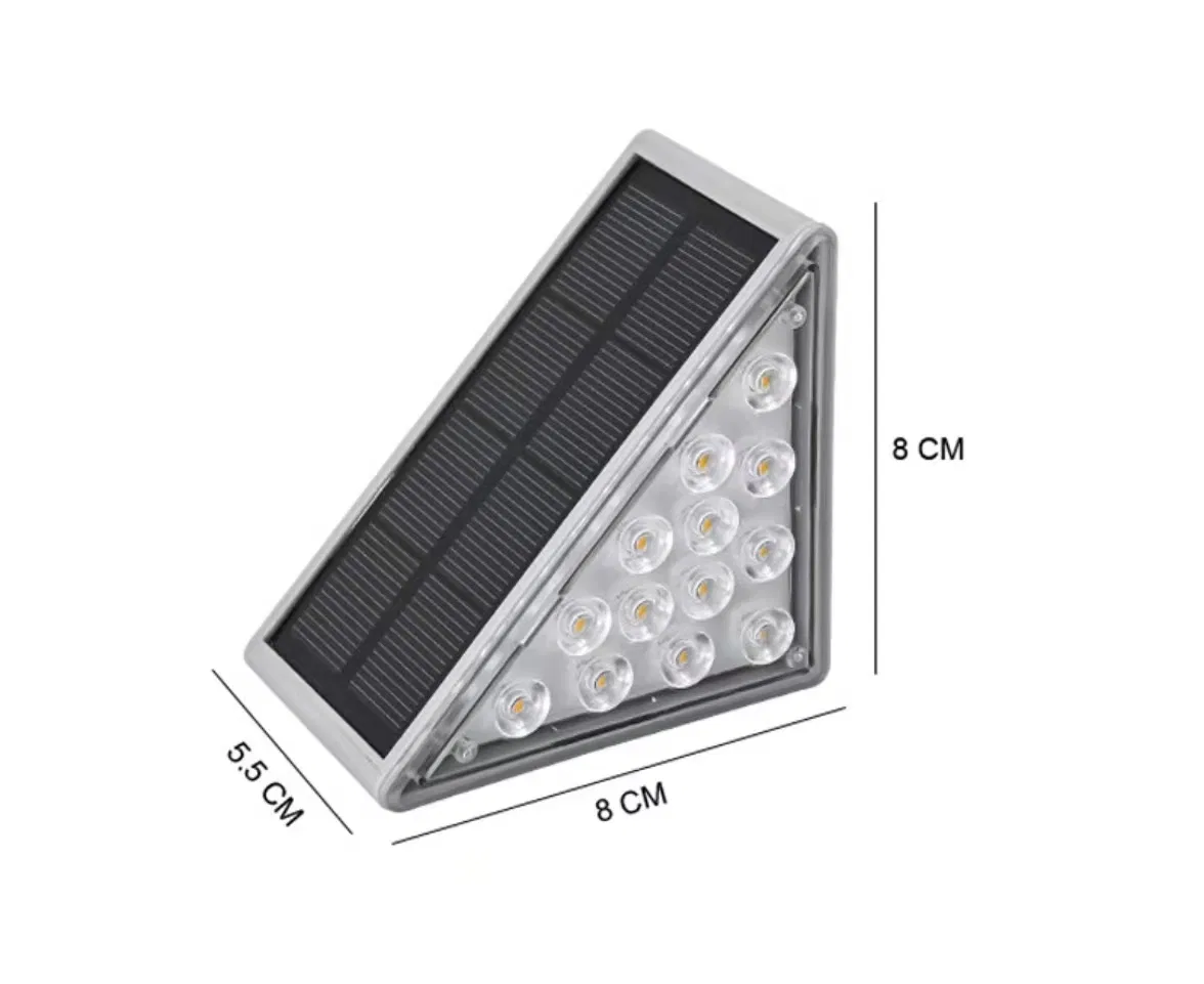 Suministro de fábrica de luces decorativas para escaleras de buena noche, luz solar para escalones exteriores con lámpara LED de color y sensor