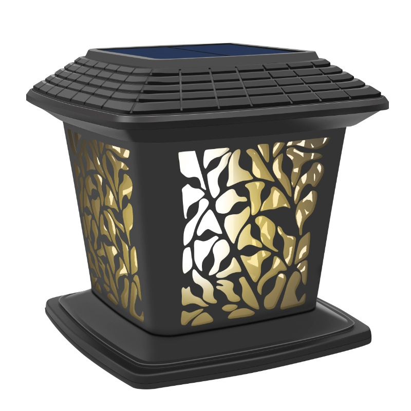 Luz de poste solar para cercas, lámpara de cobertizo, lámpara de canalón, jardín LED