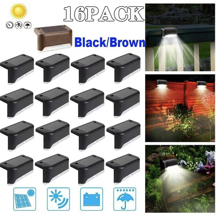 Lámpara de jardín solar LED a prueba de agua, luz de jardín, luz exterior para escalones y peldaños
