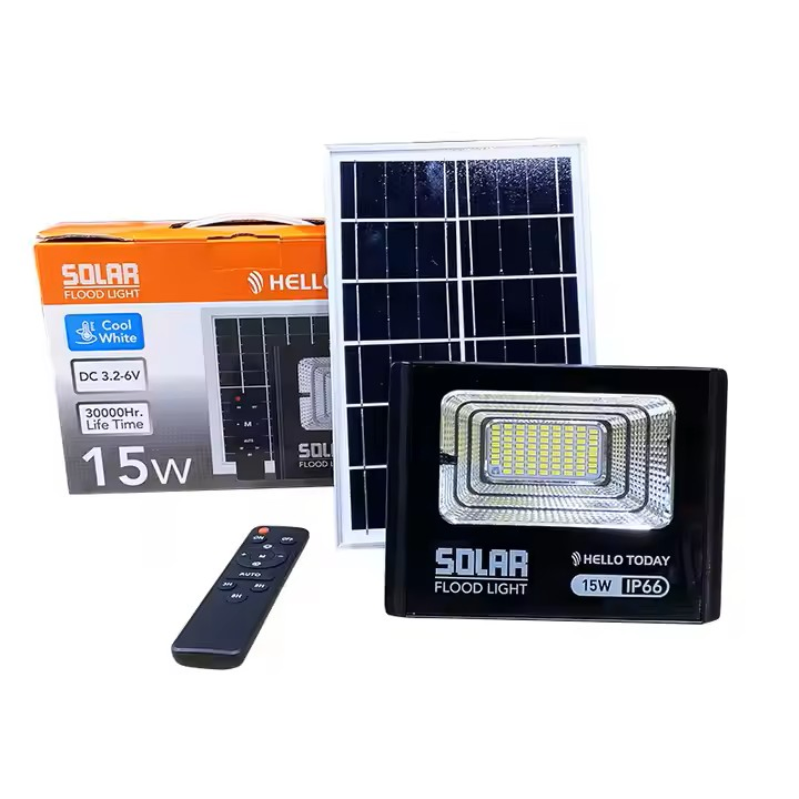 Luces de inundación solares LED 50W 100W 200W 300W 500W Reflectores impermeables para exteriores focos solares con control remoto jardín