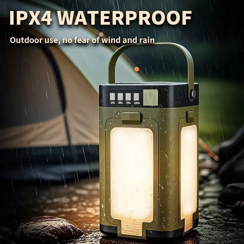 Lámpara de camping solar recargable plegable y a prueba de agua para jardín y campamento