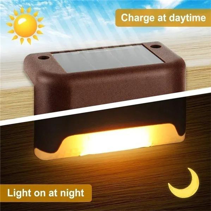 Lámpara de jardín solar LED a prueba de agua, luz de jardín, luz exterior para escalones y peldaños