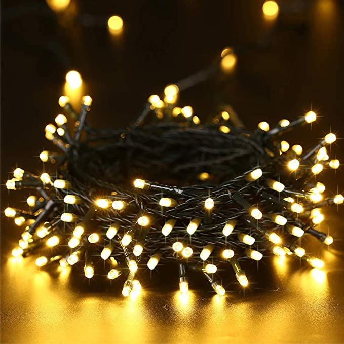Cadenas de luces solares 100/200/300/500/1000 luces de hadas LED para iluminación exterior en terrazas, jardines, fiestas familiares, bodas y luces navideñas intermitentes