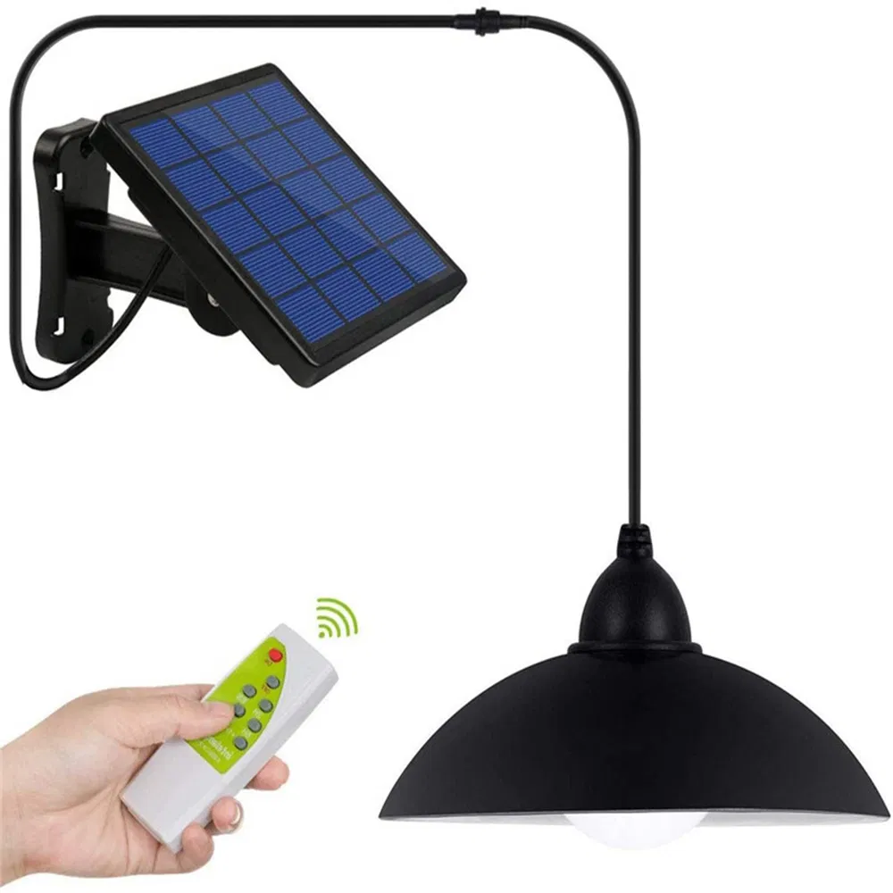 Luz colgante solar exterior fabricante chino con control remoto inteligente para cobertizo granero patio porche
