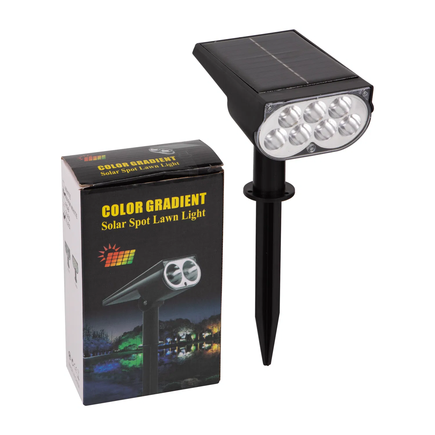 Foco Solar Exterior 7 Iluminación LED Ajustable 2-in-1 Impermeable IP65 Luces de Paisaje LED Solares para Jardín Patio Suministro de Fábrica Opulento