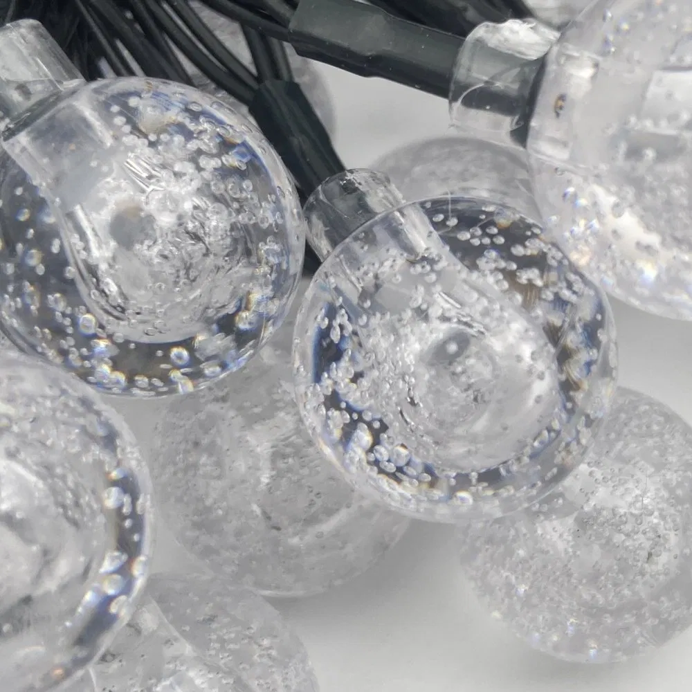 Luces de Cuerda de Bombillas de Navidad para Jardín al Aire Libre Solar Batería USB Portátil IP44 Luz LED de Cuerda