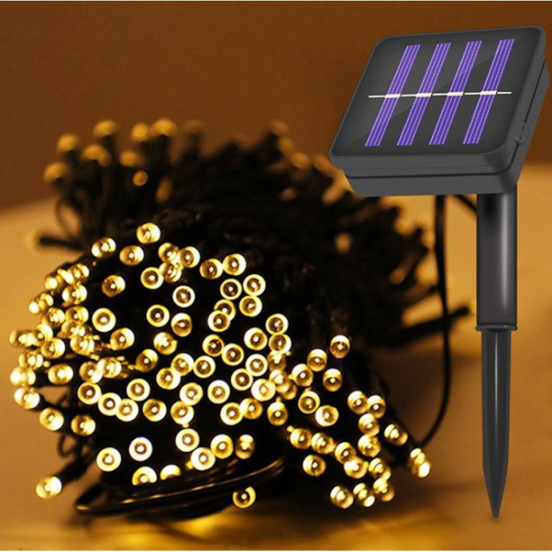 Luces de cadena solares LED al por mayor para exteriores, iluminación impermeable para patio, proyecto de luces decorativas para el día de Navidad en el jardín