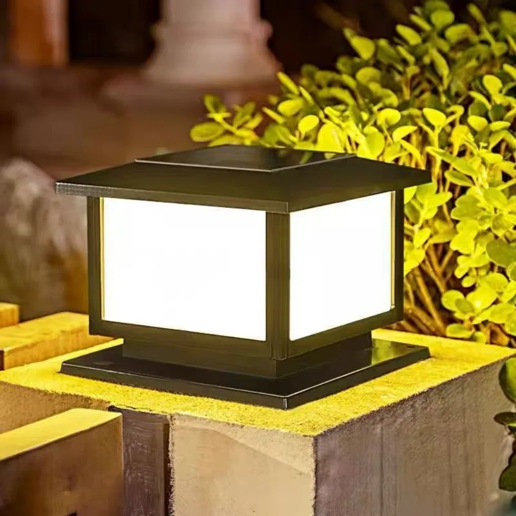 Protección electrostática de conexión inversa, luz solar de jardín de poste LED inalámbrica para iluminación de pasos y escaleras