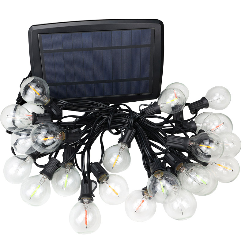 Luces solares de estilo colgante para interiores y exteriores con 50PCS bombillas LED multicolores para iluminación de jardín, terraza y Navidad