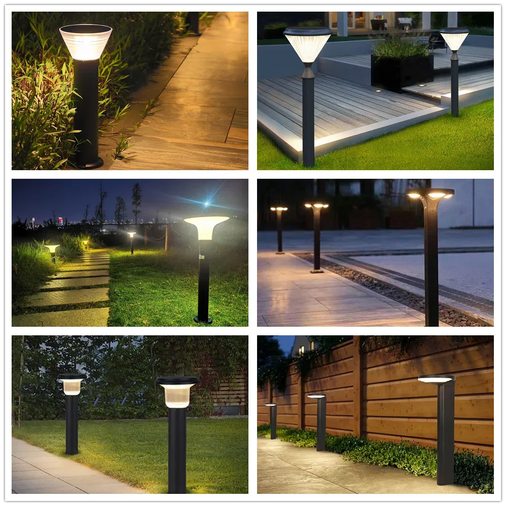 Luz solar de pilar para patio exterior más brillante