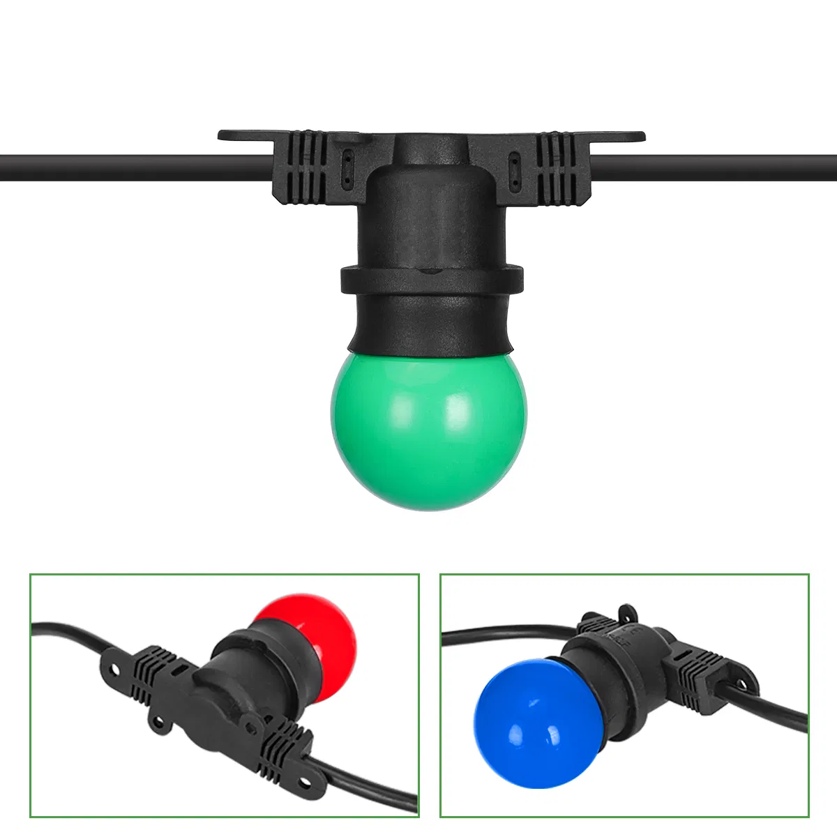 Proveedor Dorado 32.8FT Guirnalda Solar de Navidad para Terraza G45 Luces de Cadena LED
