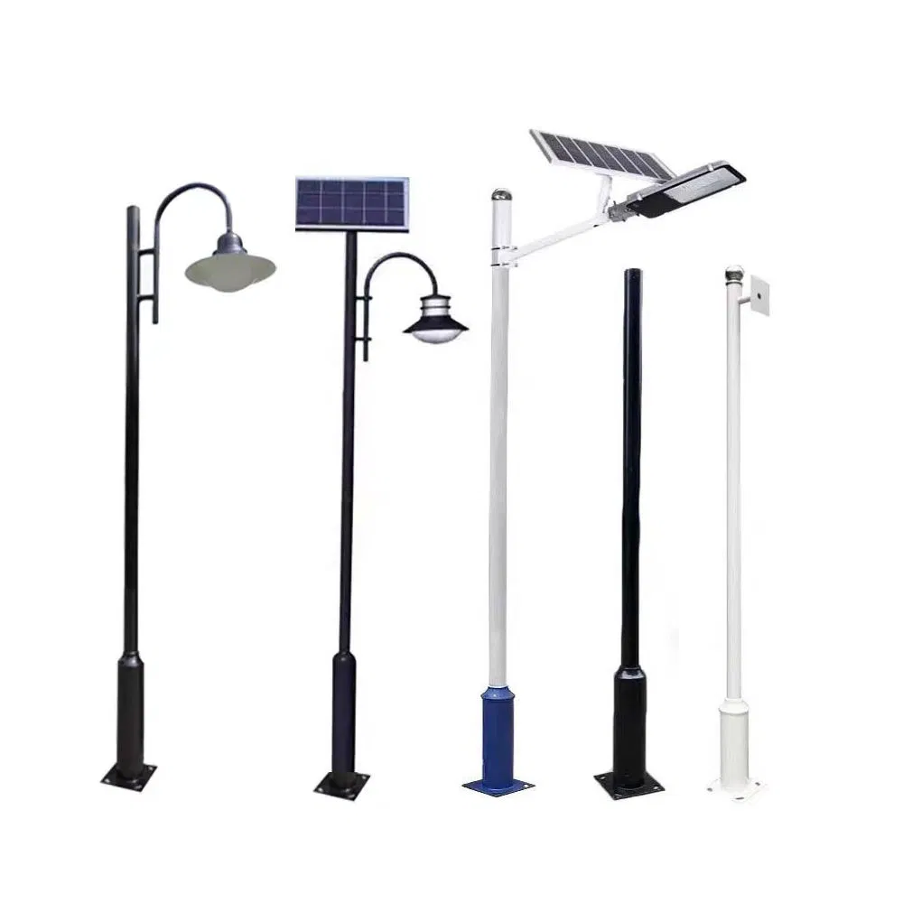 Luces de calle alimentadas por energía solar y eólica, poste de lámpara de acero galvanizado de alta calidad, luz de jardín solar de brazo único