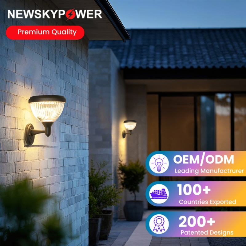 Luz de Pared Solar Versátil Alimentada por Energía Solar Ecológica 2-3 Luz de Respaldo Nocturna Control Inteligente Automático Iluminación de Jardín y Cerca
